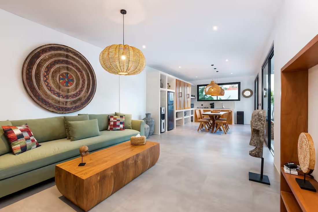 Living and dining space of the delivered villa