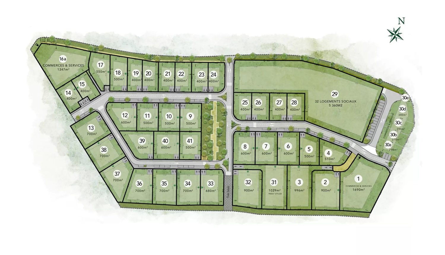 Masterplan of the Brens subdivision