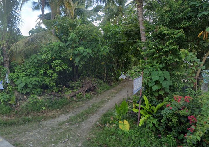 The unsurfaced access track to the parcel